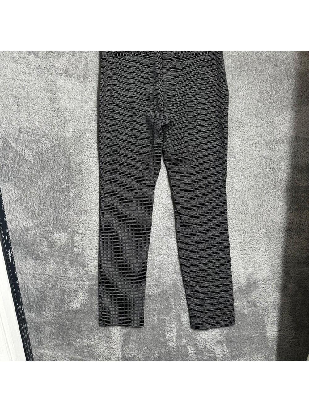 The Savile Row Co Slim Trousers Womens 4 Black White Geometric Stretch Mid Rise - Picture 8 of 10